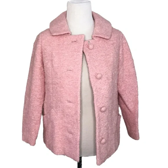 Vintage 60s Pink Boucle Dress and Jacket Set - Picture 10 of 12